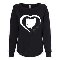 Dayton Ohio Strong Retro Heart Map Womens California Wash Sweatshirt