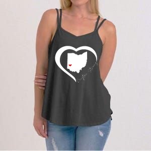 Dayton Ohio Strong Retro Heart Map Women's Strappy Tank