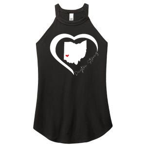 Dayton Ohio Strong Retro Heart Map Women's Perfect Tri Rocker Tank