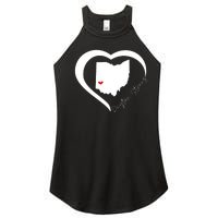 Dayton Ohio Strong Retro Heart Map Women's Perfect Tri Rocker Tank