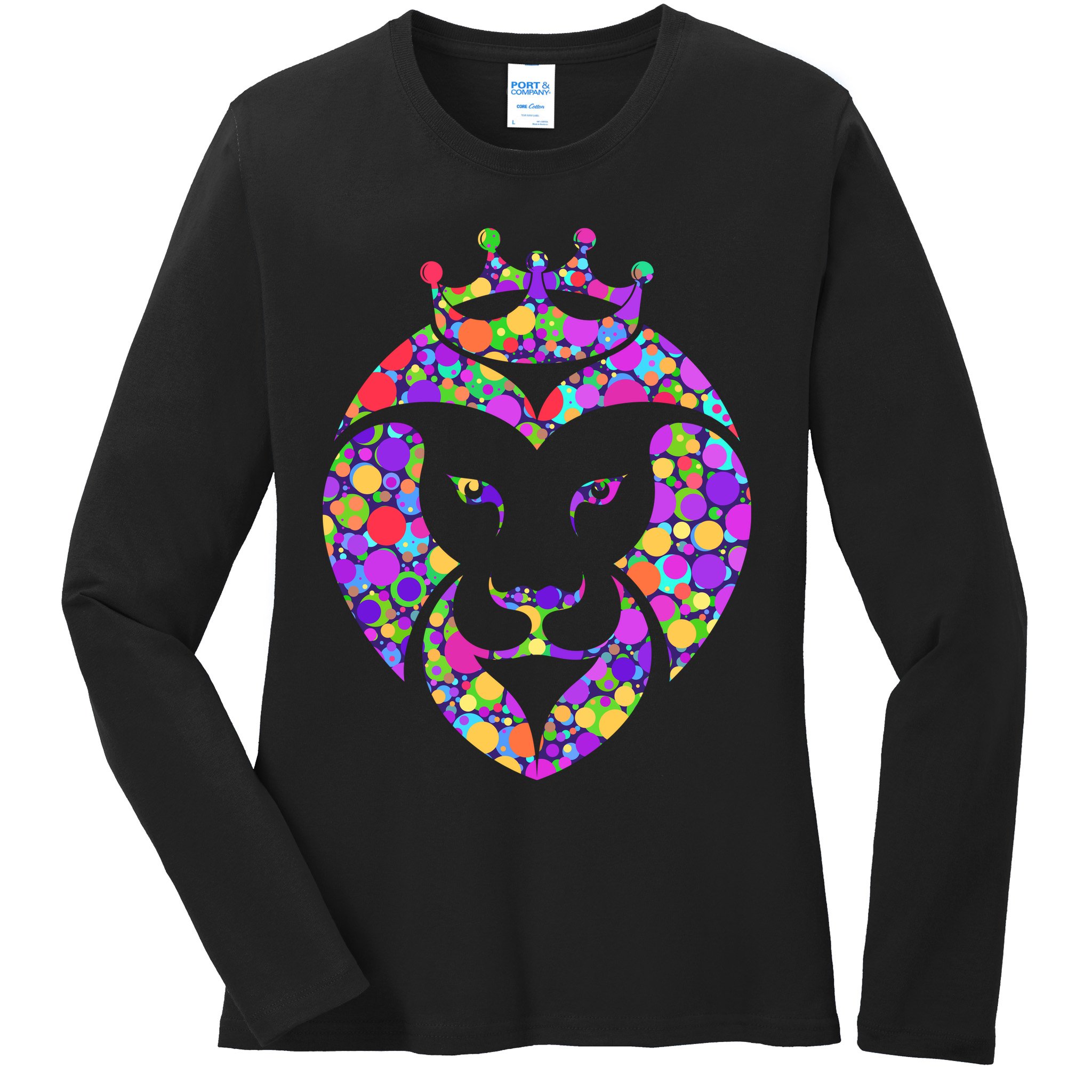 Dot Day King Lion Ladies Long Sleeve Shirt