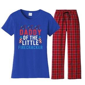 Daddy Of The Little Firecracker 4th Of July Matching Family Gift Women's Flannel Pajama Set