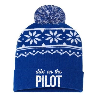 Dibs On The Pilot Funny Pilot Wife Cool Gift USA-Made Snowflake Beanie