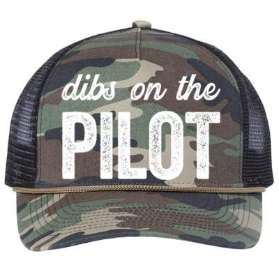 Dibs On The Pilot Funny Pilot Wife Cool Gift Retro Rope Trucker Hat Cap