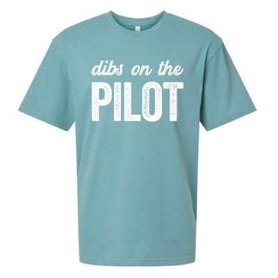 Dibs On The Pilot Funny Pilot Wife Cool Gift Sueded Cloud Jersey T-Shirt