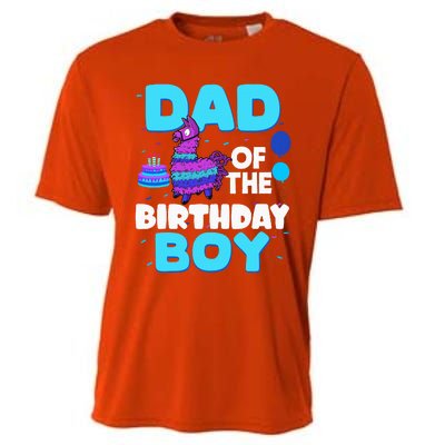 Dad Of The Birthday Boy Llama Dad And Mom Family Party Cooling Performance Crew T-Shirt