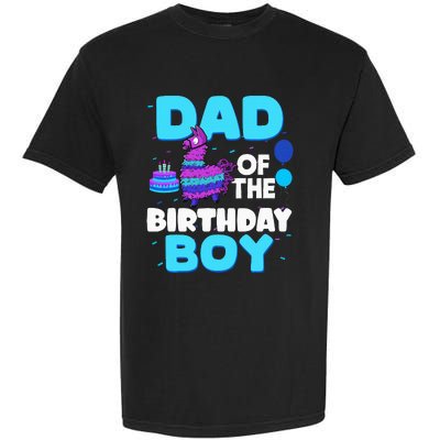 Dad Of The Birthday Boy Llama Dad And Mom Family Party Garment-Dyed Heavyweight T-Shirt