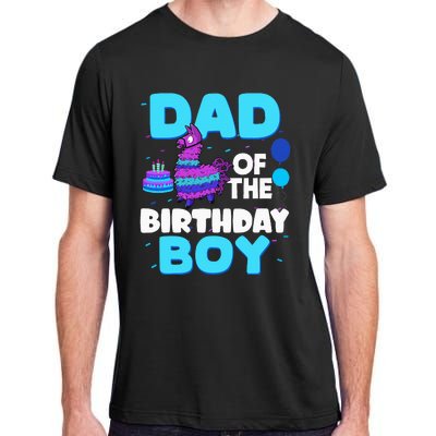 Dad Of The Birthday Boy Llama Dad And Mom Family Party Adult ChromaSoft Performance T-Shirt