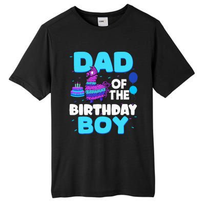 Dad Of The Birthday Boy Llama Dad And Mom Family Party Tall Fusion ChromaSoft Performance T-Shirt