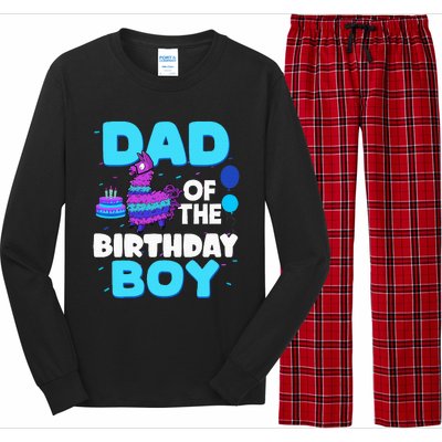 Dad Of The Birthday Boy Llama Dad And Mom Family Party Long Sleeve Pajama Set