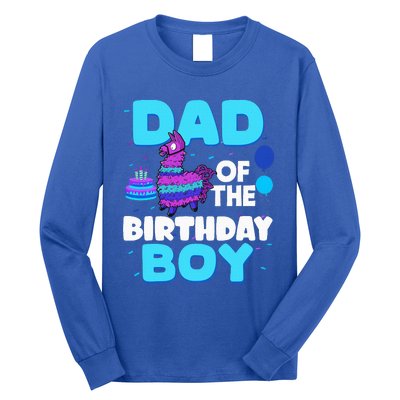 Dad Of The Birthday Boy Llama Dad And Mom Family Party Long Sleeve Shirt