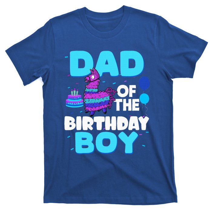 Dad Of The Birthday Boy Llama Dad And Mom Family Party T-Shirt