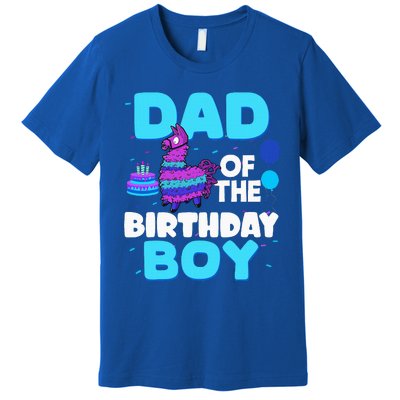 Dad Of The Birthday Boy Llama Dad And Mom Family Party Premium T-Shirt