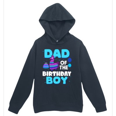 Dad Of The Birthday Boy Llama Dad And Mom Family Party Urban Pullover Hoodie