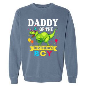 Daddy of the Birthday Boy T-Rex RAWR Dinosaur Birthday boy Garment-Dyed Sweatshirt