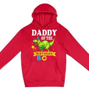 Daddy of the Birthday Boy T-Rex RAWR Dinosaur Birthday boy Premium Pullover Hoodie