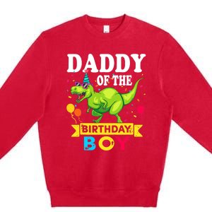 Daddy of the Birthday Boy T-Rex RAWR Dinosaur Birthday boy Premium Crewneck Sweatshirt