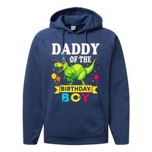 Daddy of the Birthday Boy T-Rex RAWR Dinosaur Birthday boy Performance Fleece Hoodie