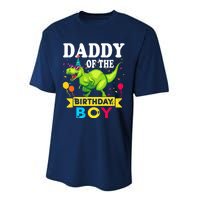 Daddy of the Birthday Boy T-Rex RAWR Dinosaur Birthday boy Performance Sprint T-Shirt