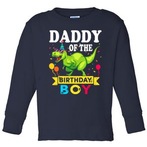 Daddy of the Birthday Boy T-Rex RAWR Dinosaur Birthday boy Toddler Long Sleeve Shirt