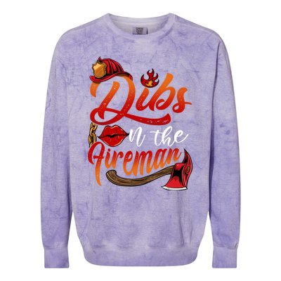 Dibs On The Fire Gift Cool Gift Colorblast Crewneck Sweatshirt