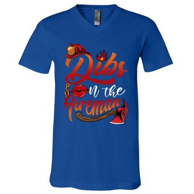 Dibs On The Fire Gift Cool Gift V-Neck T-Shirt