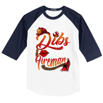 Dibs On The Fire Gift Cool Gift Baseball Sleeve Shirt