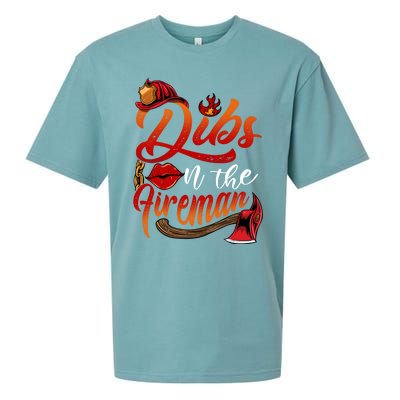 Dibs On The Fire Gift Cool Gift Sueded Cloud Jersey T-Shirt