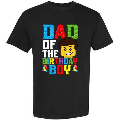 Dad Of The Birthday Boy Building Blocks Master Builder Garment-Dyed Heavyweight T-Shirt