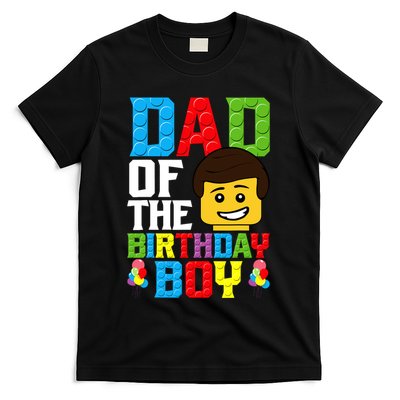 Dad Of The Birthday Boy Building Blocks Master Builder T-Shirt
