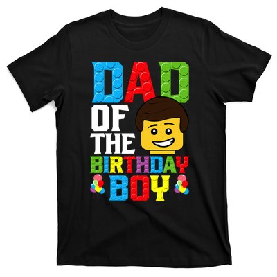 Dad Of The Birthday Boy Building Blocks Master Builder T-Shirt