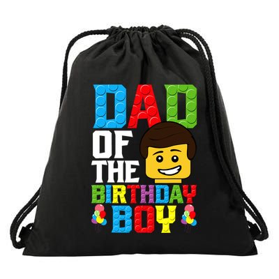 Dad Of The Birthday Boy Building Blocks Master Builder Drawstring Bag