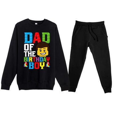 Dad Of The Birthday Boy Building Blocks Master Builder Premium Crewneck Sweatsuit Set