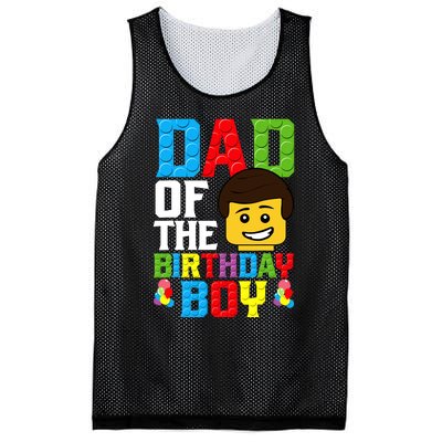 Dad Of The Birthday Boy Building Blocks Master Builder Mesh Reversible Basketball Jersey Tank