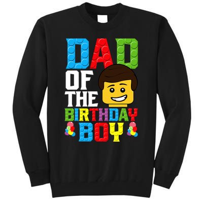 Dad Of The Birthday Boy Building Blocks Master Builder Tall Sweatshirt