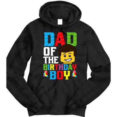 Dad Of The Birthday Boy Building Blocks Master Builder Tie Dye Hoodie