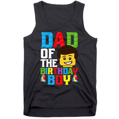 Dad Of The Birthday Boy Building Blocks Master Builder Tank Top