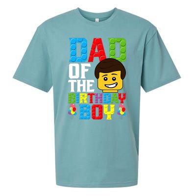 Dad Of The Birthday Boy Building Blocks Master Builder Sueded Cloud Jersey T-Shirt