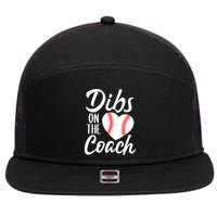Dibs On The Coach Funny Baseball Heart Cute Mother's Day 7 Panel Mesh Trucker Snapback Hat