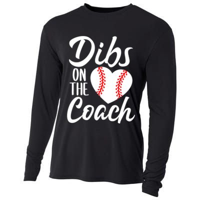 Dibs On The Coach Funny Baseball Heart Cute Mother's Day Cooling Performance Long Sleeve Crew