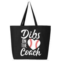 Dibs On The Coach Funny Baseball Heart Cute Mother's Day 25L Jumbo Tote