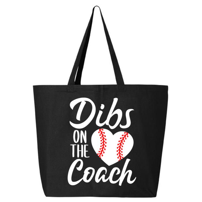 Dibs On The Coach Funny Baseball Heart Cute Mother's Day 25L Jumbo Tote