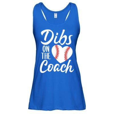 Dibs On The Coach Funny Baseball Heart Cute Mother's Day Ladies Essential Flowy Tank