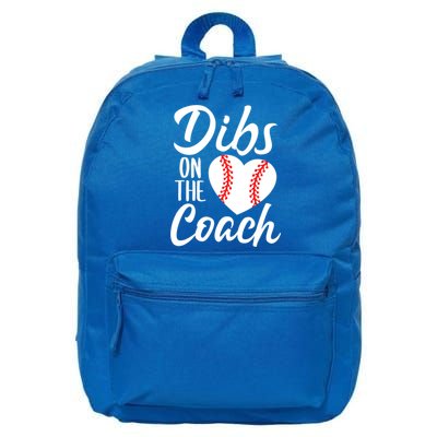 Dibs On The Coach Funny Baseball Heart Cute Mother's Day 16 in Basic Backpack