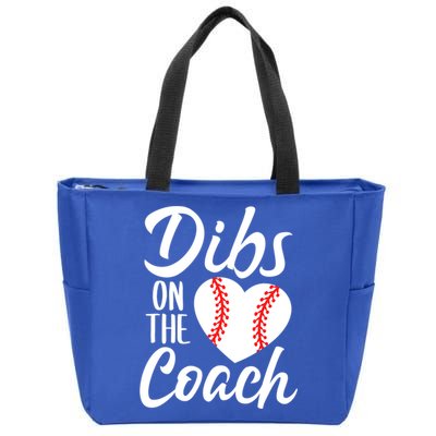 Dibs On The Coach Funny Baseball Heart Cute Mother's Day Zip Tote Bag
