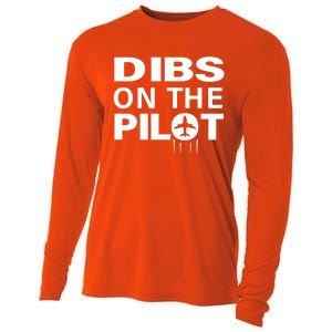 Dibs On The Pilot Funny Gift For Pilot Wife Pilot Friend Gift Cooling Performance Long Sleeve Crew