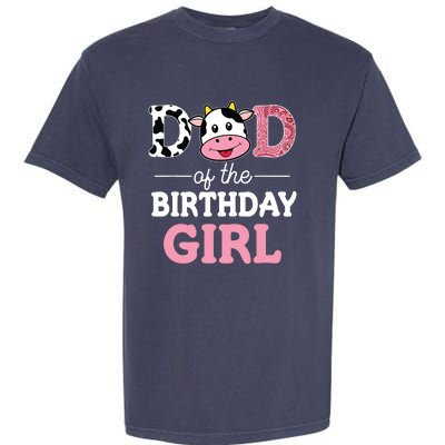 Dad Of The Birthday Farm Cow 1st Garment-Dyed Heavyweight T-Shirt