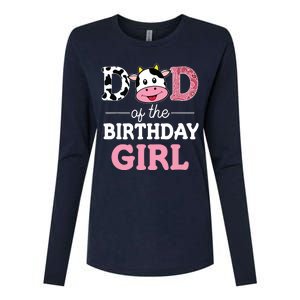 Dad Of The Birthday Farm Cow 1st Womens Cotton Relaxed Long Sleeve T-Shirt