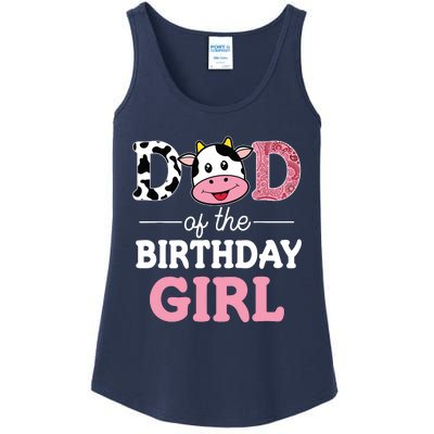 Dad Of The Birthday Farm Cow 1st Ladies Essential Tank