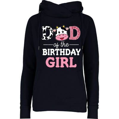 Dad Of The Birthday Farm Cow 1st Womens Funnel Neck Pullover Hood